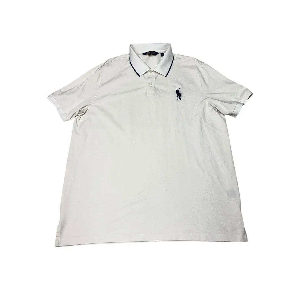 Ralph Lauren Polo Golf Performance White‎ Pro Fit XXL Pima Cotton Blend Mens